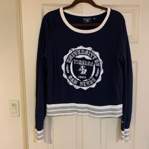 Champion University of San Diego Navy Blue/Cream Sweatshirt sz L
